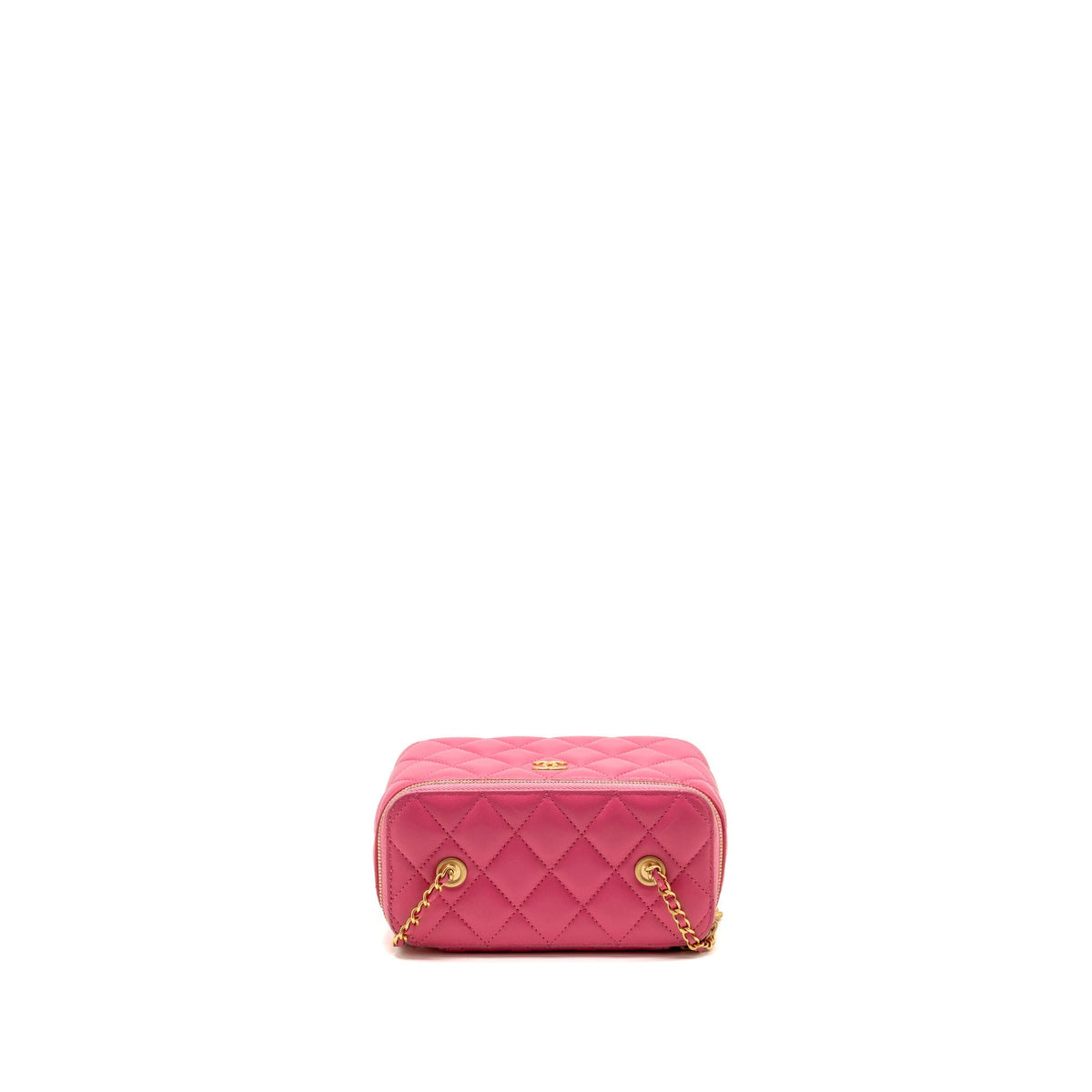 Chanel Long Vanity Case with COCO LOVE DETAILED CHAIN Lambskin Pink GHW (Microchip)