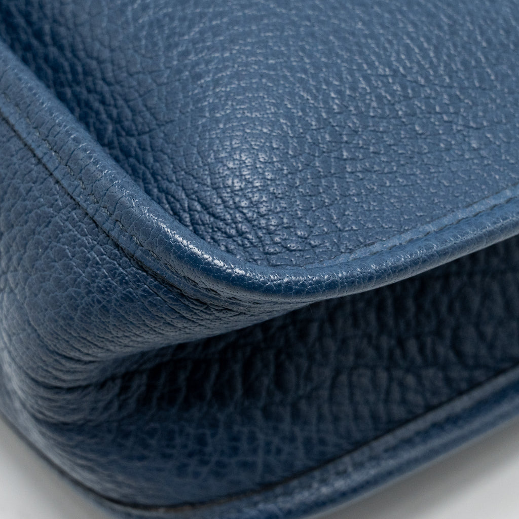 Hermes Evelyne 33 Leather Blue GHW
