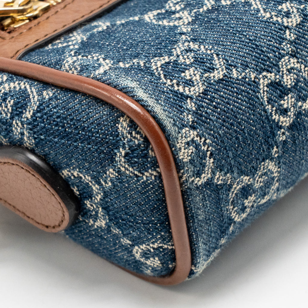Gucci Mini Ophidia Bag GG Denim /Leather Blue/Brown GHW