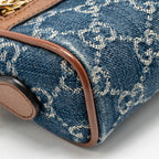 Gucci Mini Ophidia Bag GG Denim /Leather Blue/Brown GHW