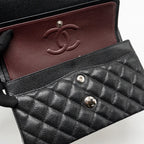 CHANEL SMALL CLASSIC DOUBLE FLAP BAG CAVIAR BLACK SHW