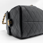 CHANEL SMALL 25 BAG CAVIAR BLACK GHW (MICROCHIP)