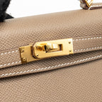 Hermes Mini Kelly Epsom Etoupe GHW