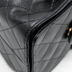 CHANEL SMALL 25 BAG CAVIAR BLACK GHW (MICROCHIP)