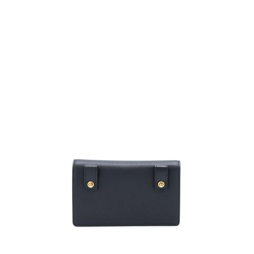 DIOR SADDLE BELT POUCH GRAINED CALFSKIN BLACK GHW