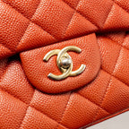 CHANEL JUMBO CLASSIC DOUBLE FLAP BAG CAVIAR RED GHW