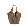 Hermes picotin 22 lock bag clemence etoupe SHW