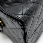CHANEL SMALL 25 BAG CAVIAR BLACK GHW (MICROCHIP)