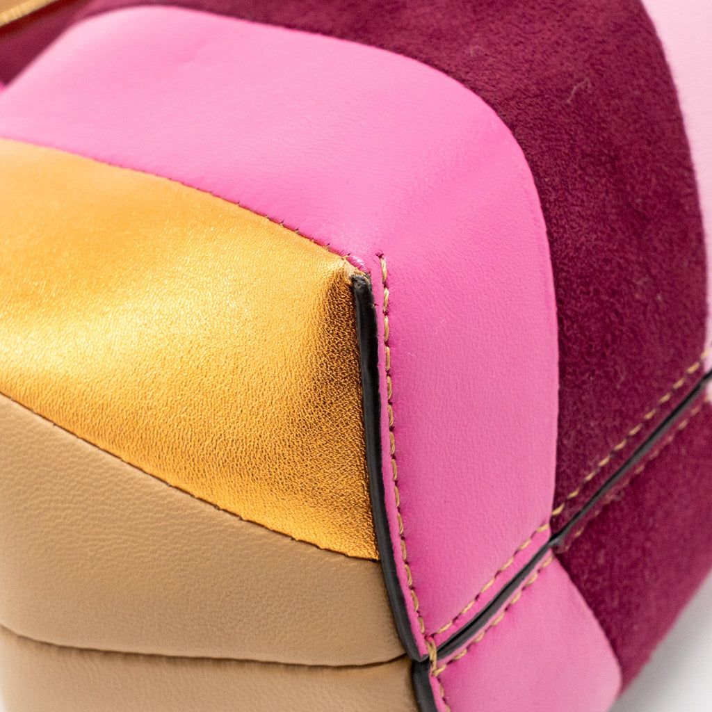 Fendi First Small Bag Striped Inlay Nappa/Suede Leather Multicolour GHW