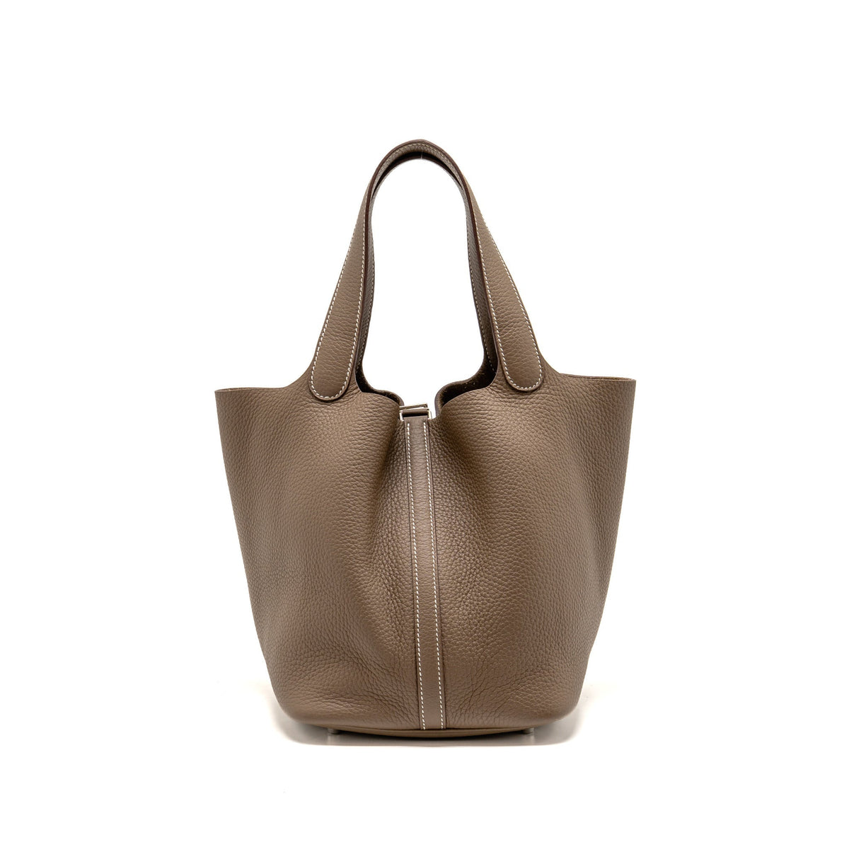 Hermes picotin 22 lock bag clemence etoupe SHW