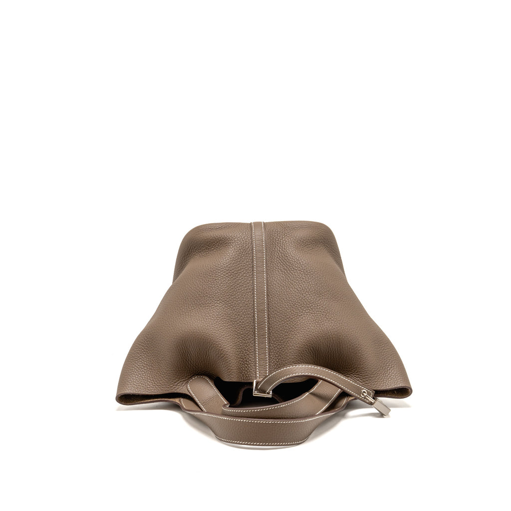 Hermes picotin 22 lock bag clemence etoupe SHW