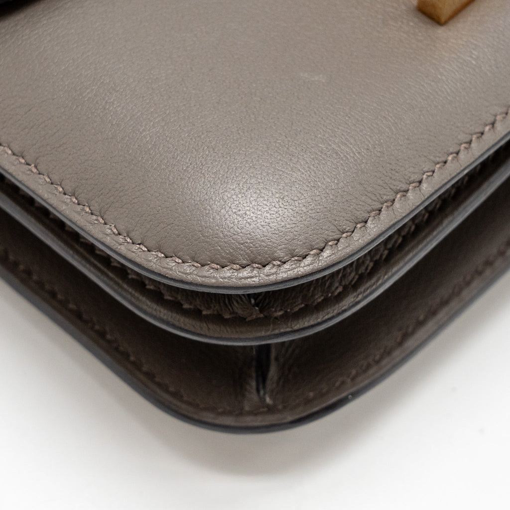 Hermes Mini Constance Swift 8F Gris Etain RGHW