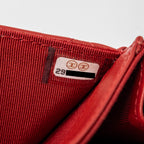CHANEL FLAP CARD HOLDER LAMBSKIN RED SHW