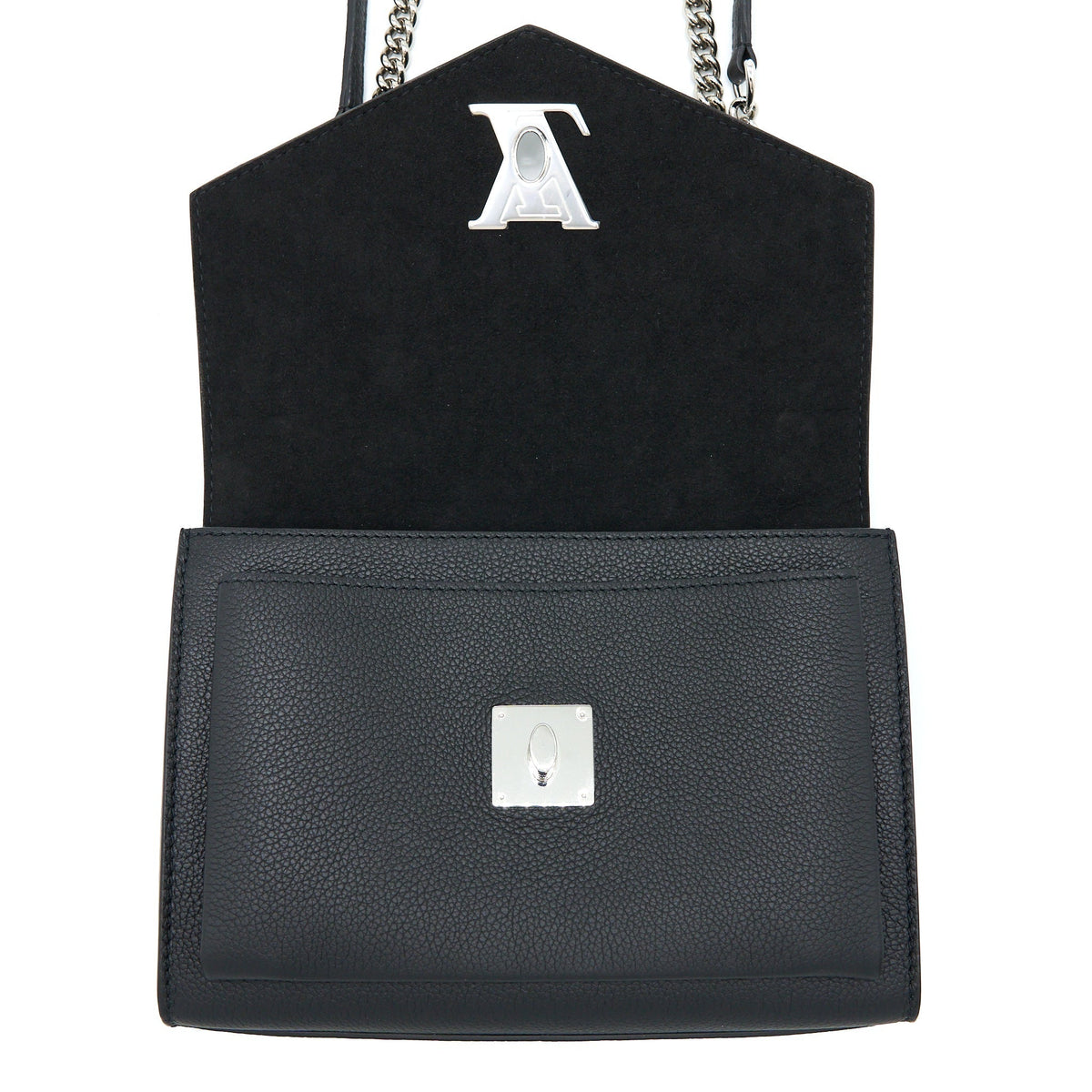LOUIS VUITTON MYLOCKME SATCHEL CHAIN BAG CALFSKIN BLACK SHW