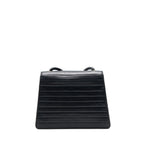 CHANEL VINTAGE KELLY FLAP BAG WITH LONG STRAP BLACK 24K GHW