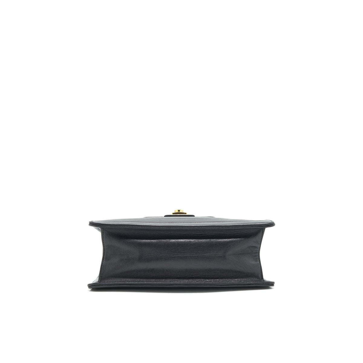 CHANEL VINTAGE KELLY FLAP BAG WITH LONG STRAP BLACK 24K GHW