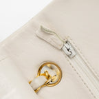 CHANEL VINTAGE MEDIUM CLASSIC DOUBLE FLAP BAG LAMBSKIN WHITE GHW
