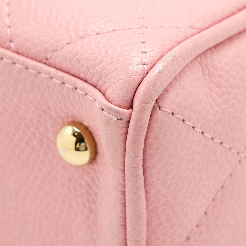 CHANEL VINTAGE BOWLING BAG CAVIAR LIGHT PINK LGHW