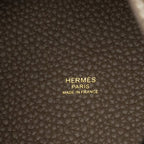 HERMES Picotin 18 Lock Bag Clemence Etoupe GHW
