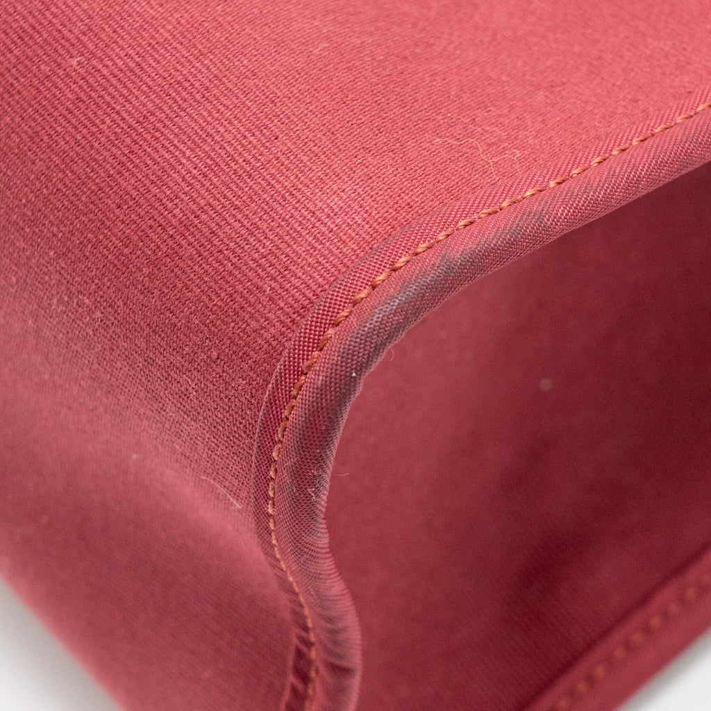 Hermes Herbag 31 Zip Bag Canvas/Hunter Leather Red SHW