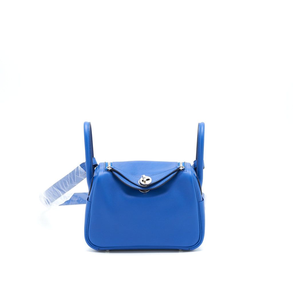 Hermes Mini Lindy Swift Leather Blue France/ Blue Saphir SHW