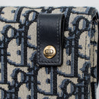 DIOR SADDLE BELT POUCH BLUE OBLIQUE JACQUARD CANVAS GHW
