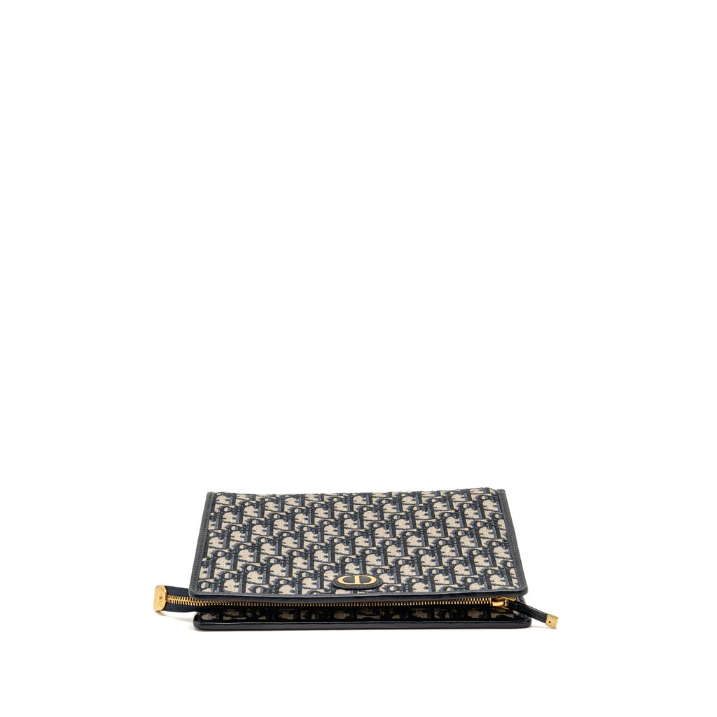 Dior 30 montaigne dea pouch blue oblique jacquard canvas GHW