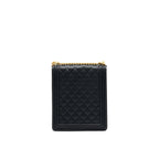CHANEL VERTICAL BOY BAG CARVIAR LARGE BLACK GHW