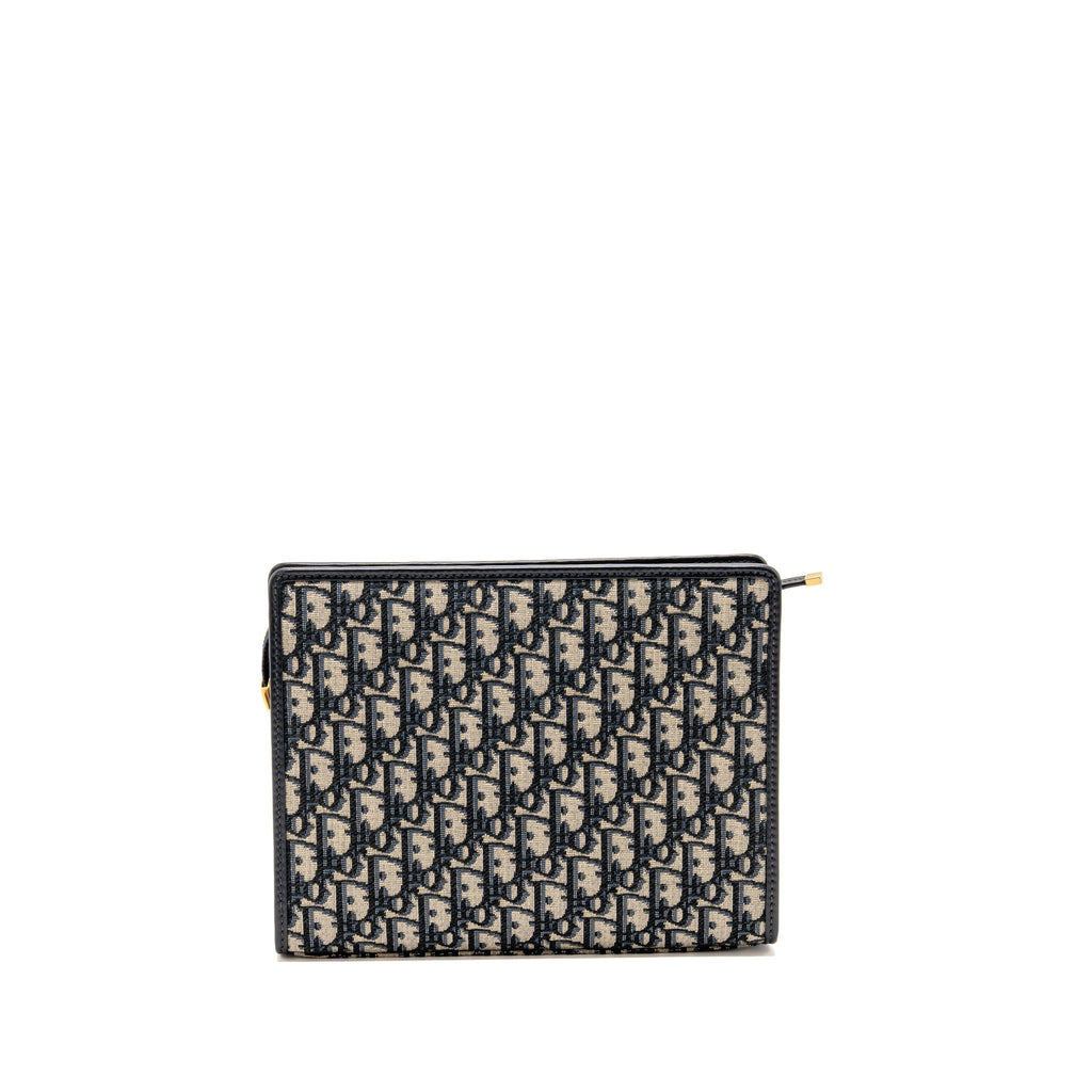 Dior 30 montaigne dea pouch blue oblique jacquard canvas GHW