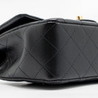 CHANEL TOP HANDLE MINI RECTANGULAR LAMBSKIN BLACK GHW (MICROCHIP)
