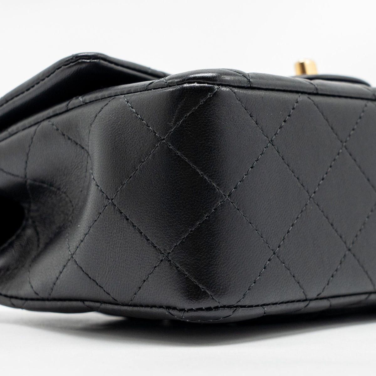 CHANEL TOP HANDLE MINI RECTANGULAR LAMBSKIN BLACK GHW (MICROCHIP)