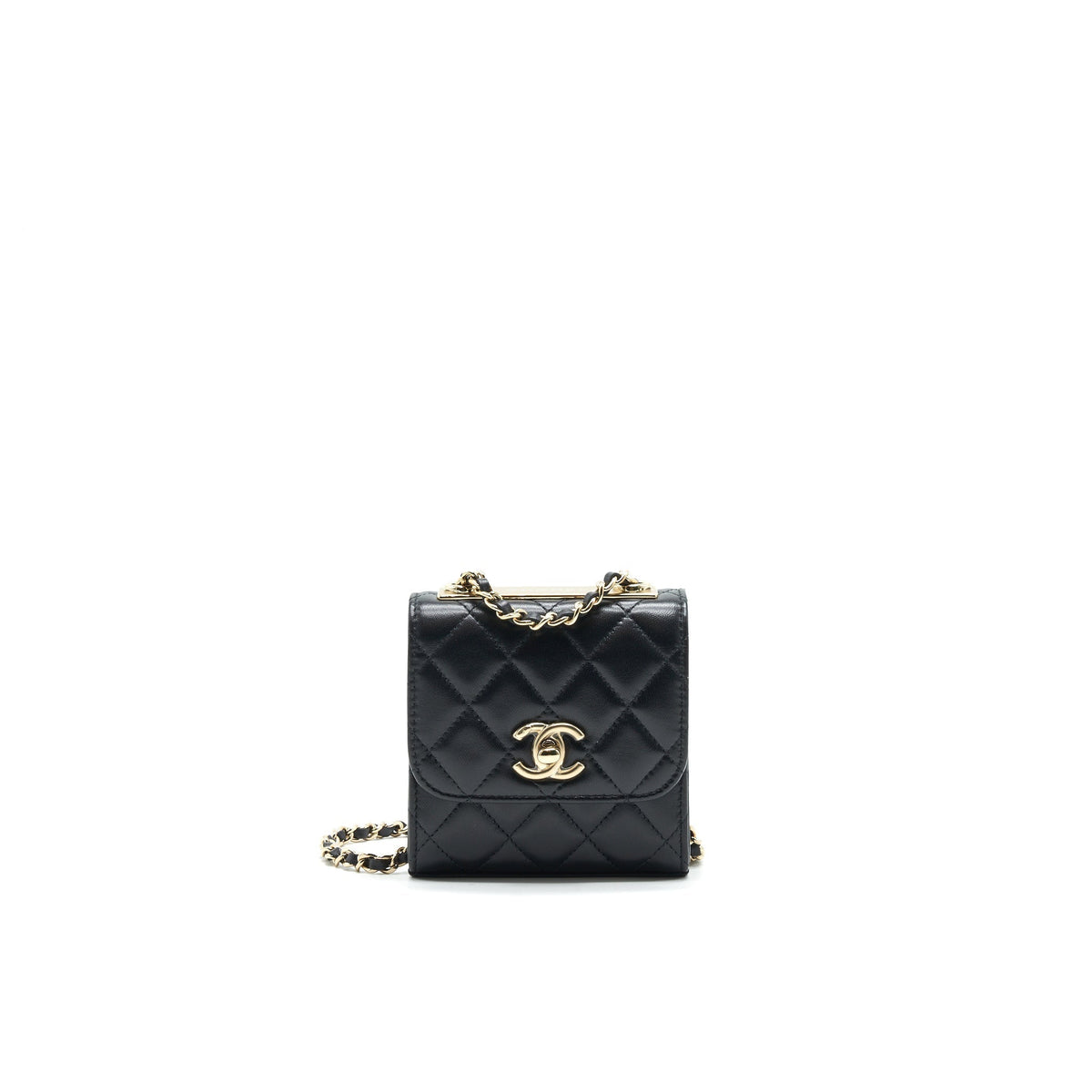 CHANEL MINI TRENDY CC CHAIN WALLET BLACK LGHW