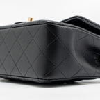 CHANEL TOP HANDLE MINI RECTANGULAR LAMBSKIN BLACK GHW (MICROCHIP)