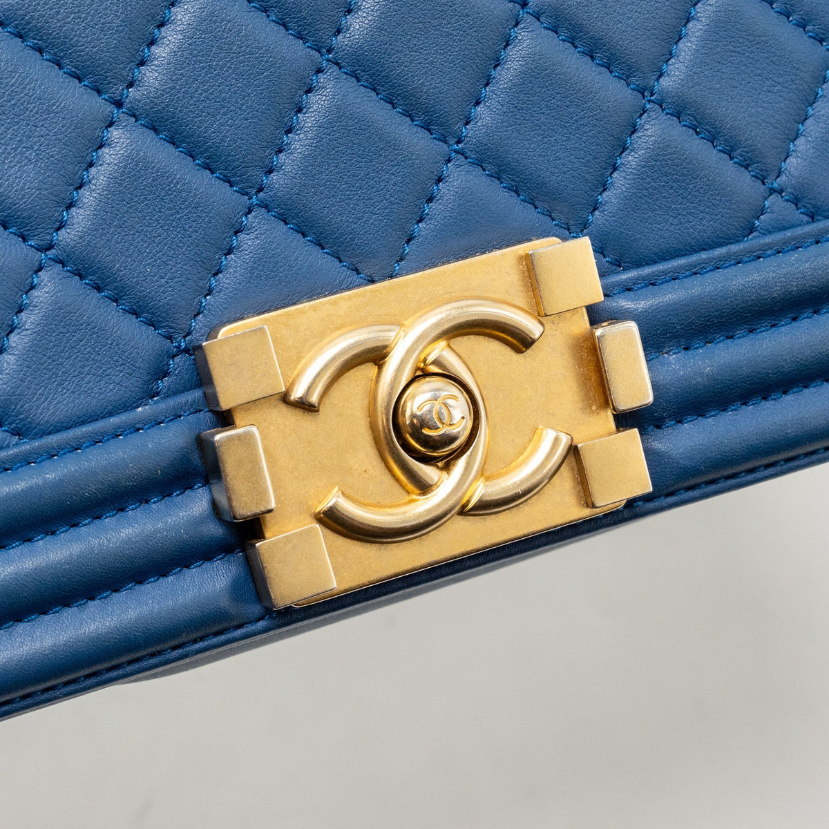 Chanel Small Boy Bag Lambskin Blue GHW