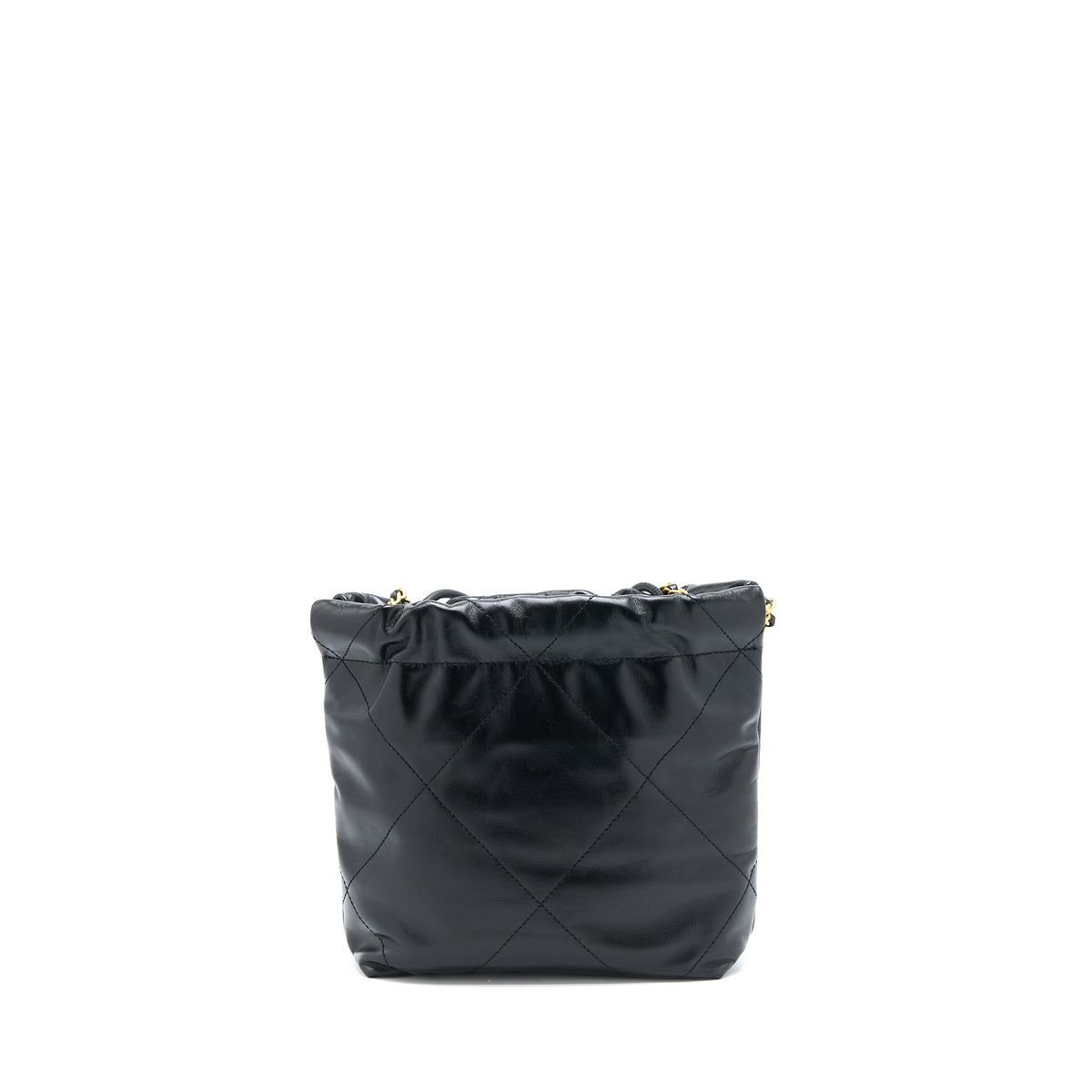CHANEL 23S MINI 22 BAG SHINY CALFSKIN BLACK BRUSHED GHW(MICROCHIP)