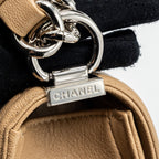 CHANEL SMALL BOY BAG CAVIAR LIGHT BEIGE SHW