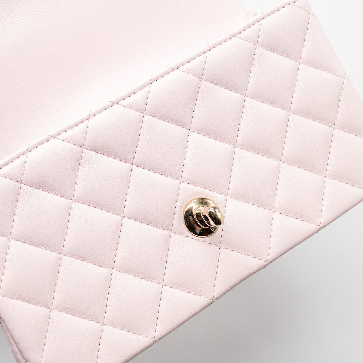 CHANEL TOP HANDLE MINI RECTANGULAR FLAP BAG LAMBSKIN LIGHT PINK LGHW(MICROCHIP)