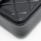 CHANEL 24K TOP HANDLE MESSENGER BAG WITH REMOVABLE CHAIN CAVIAR BLACK GHW(MICROCHIP)