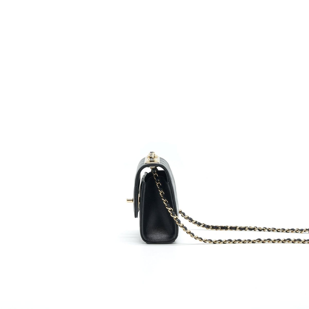 CHANEL MINI TRENDY CC CHAIN WALLET BLACK LGHW