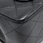 CHANEL TOP HANDLE MINI RECTANGULAR LAMBSKIN BLACK GHW (MICROCHIP)