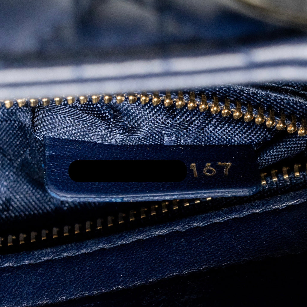 DIOR MY ABC SMALL LADY DIOR LAMBSKIN DARK BLUE LGHW