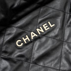 CHANEL MEDIUM 22 BAG CALFSKIN BLACK GHW (MICROCHIP)