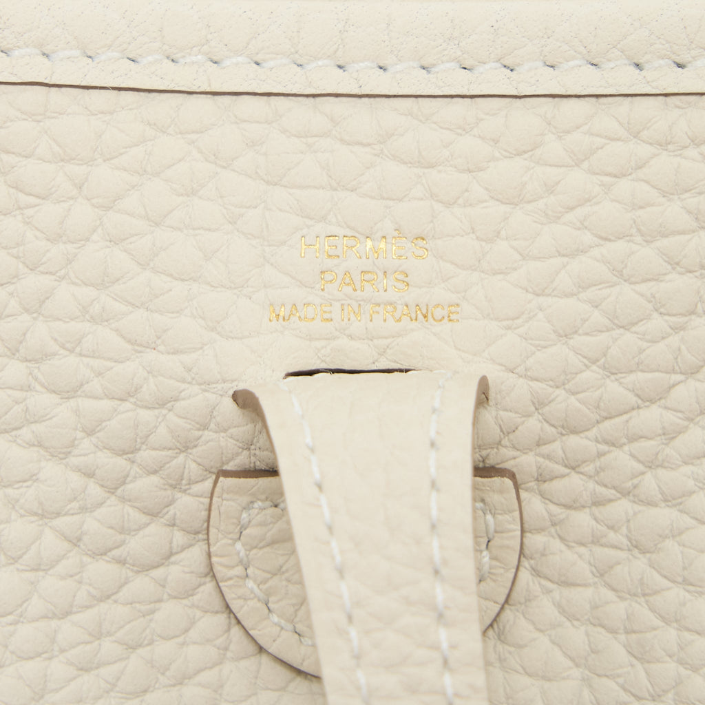 Hermes Mini Evelyn Clemence Craie GHW