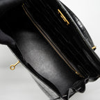 Hermes Kelly 32 Shiny Crocodile Porosus Black GHW Stamp Circle Q