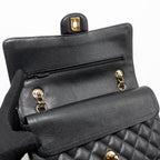 CHANEL MEDIUM CLASSIC DOUBLE FLAP BAG CAVIAR BLACK GHW