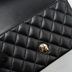 CHANEL TOP HANDLE MINI RECTANGULAR FLAP BAG LAMBSKIN BLACK LGHW(MICROCHIP)