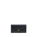 CHANEL CLASSIC FLAP LONG WALLET CAVIAR BLACK GHW