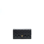 CHANEL CLASSIC FLAP LONG WALLET CAVIAR BLACK GHW