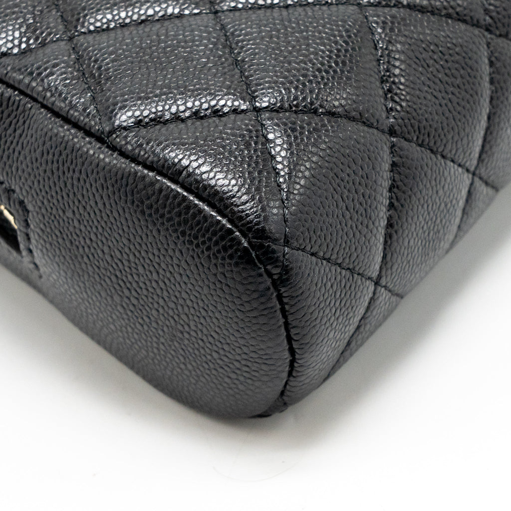 Chanel Clutch with Chain Caviar Black LGHW (Microchip)