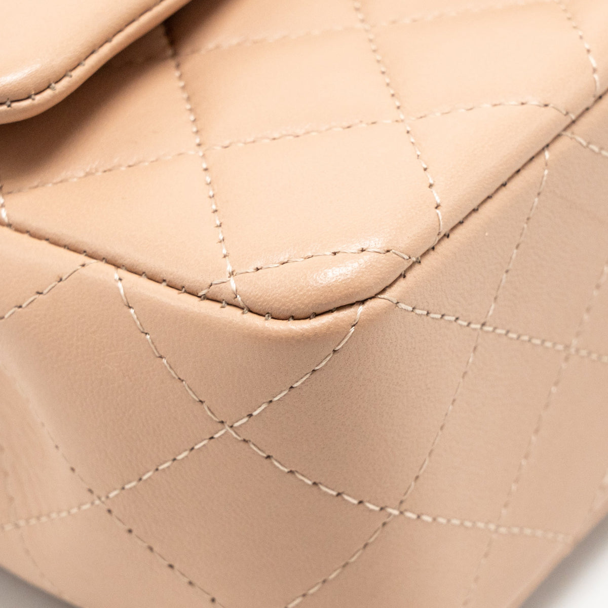 Chanel Top Handle Mini Rectangular Flap Bag Lambskin Beige GHW (Microchip)